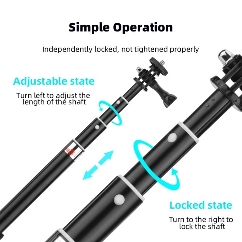 Extendable Gimbal Cameras Extension Rod Foldable Sports Cameras Selfie Stick for Pocket 3 Vlog Accessories