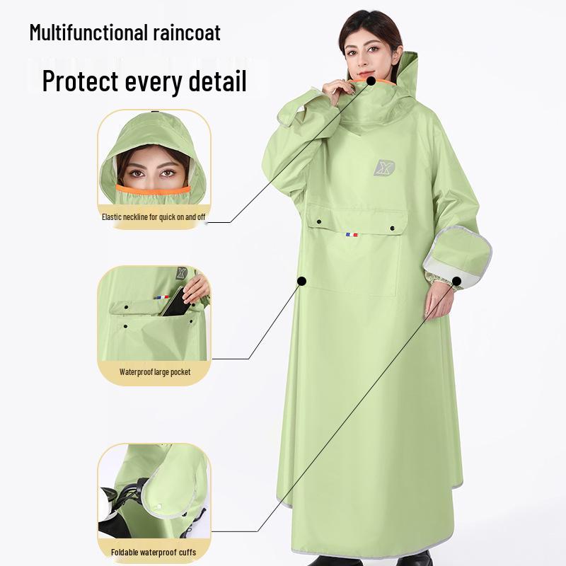 Long Style Electric Vehicle Raincoat - Full Body Thickened Anti-Torrent Adult Cape