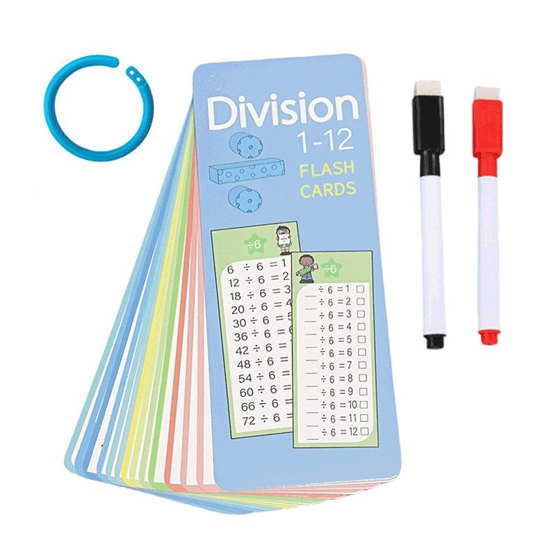 Math Flash Cards for Kids – Addition Subtraction Multiplication Division Learning Toys (Random Pen & Ring Color)