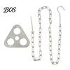 Outdoor Campfire Stand Tripod Board with Chain, Turn Branches into Tripod, Stainless Firewood Support Holder Steel Plate, Portable Cooking Accessories