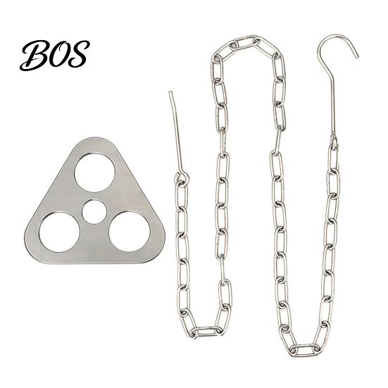 Outdoor Campfire Stand Tripod Board with Chain, Turn Branches into Tripod, Stainless Firewood Support Holder Steel Plate, Portable Cooking Accessories A