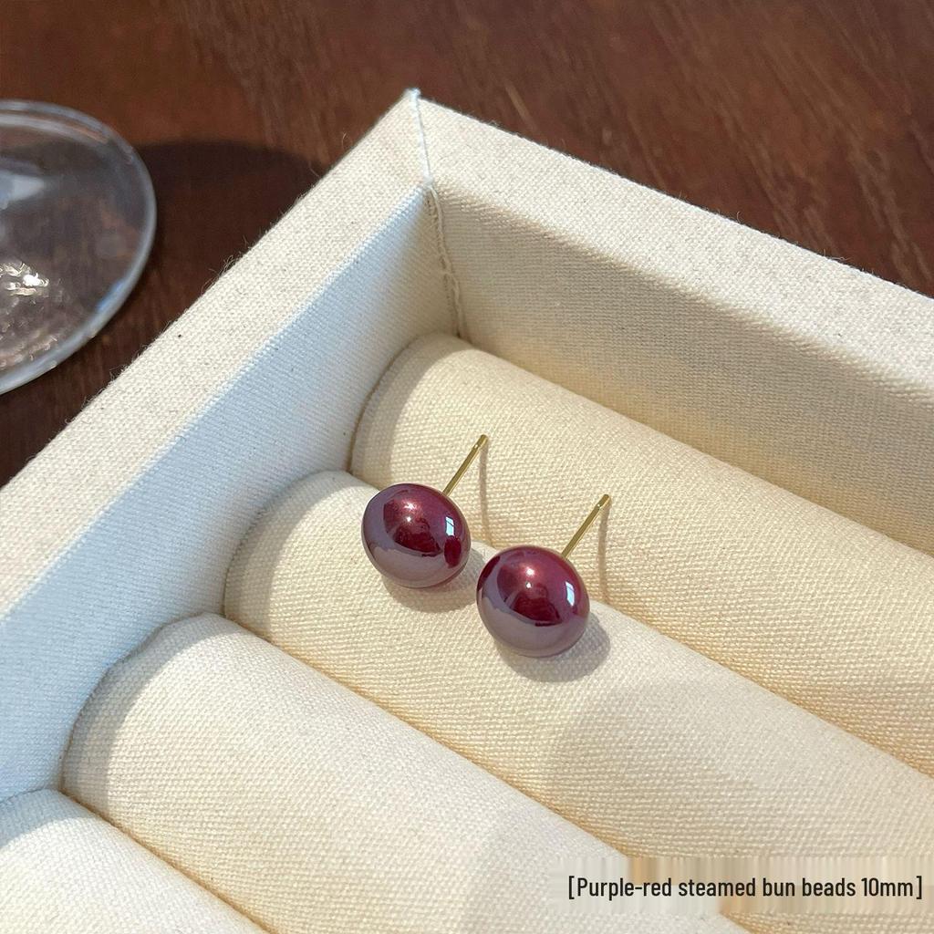 Ankela Rote Perlenstecker - Silberne Nadel, Vielseitiger Stil für Damen, Perfekt für die Neujahrskollektion