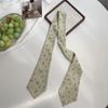 Long Silk Scarf Retro Floral Neck Small Scarf High-end Tie Decorative Chiffon Thin Hair Tie