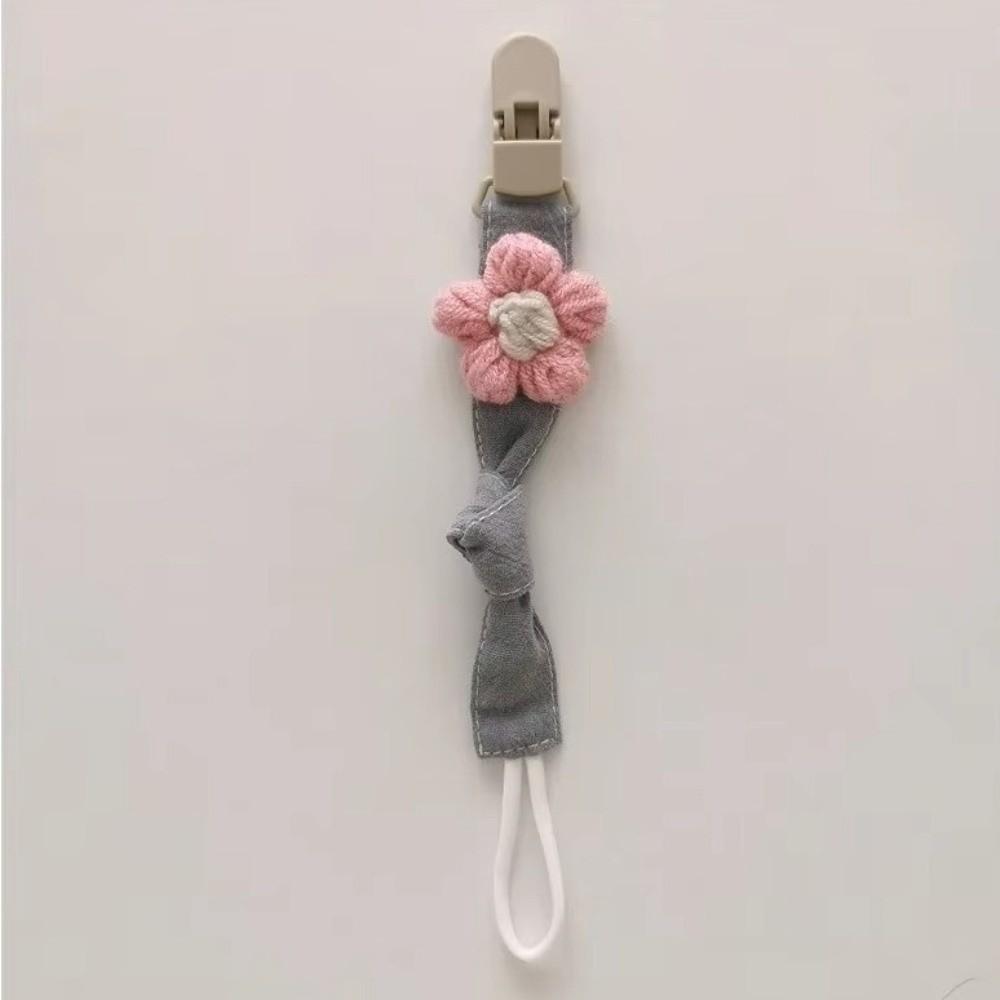 Cute Flower Dummy Nipple Holder Plastic Embroidery Pacifier Clips Baby Pacifier Chain Newborn
