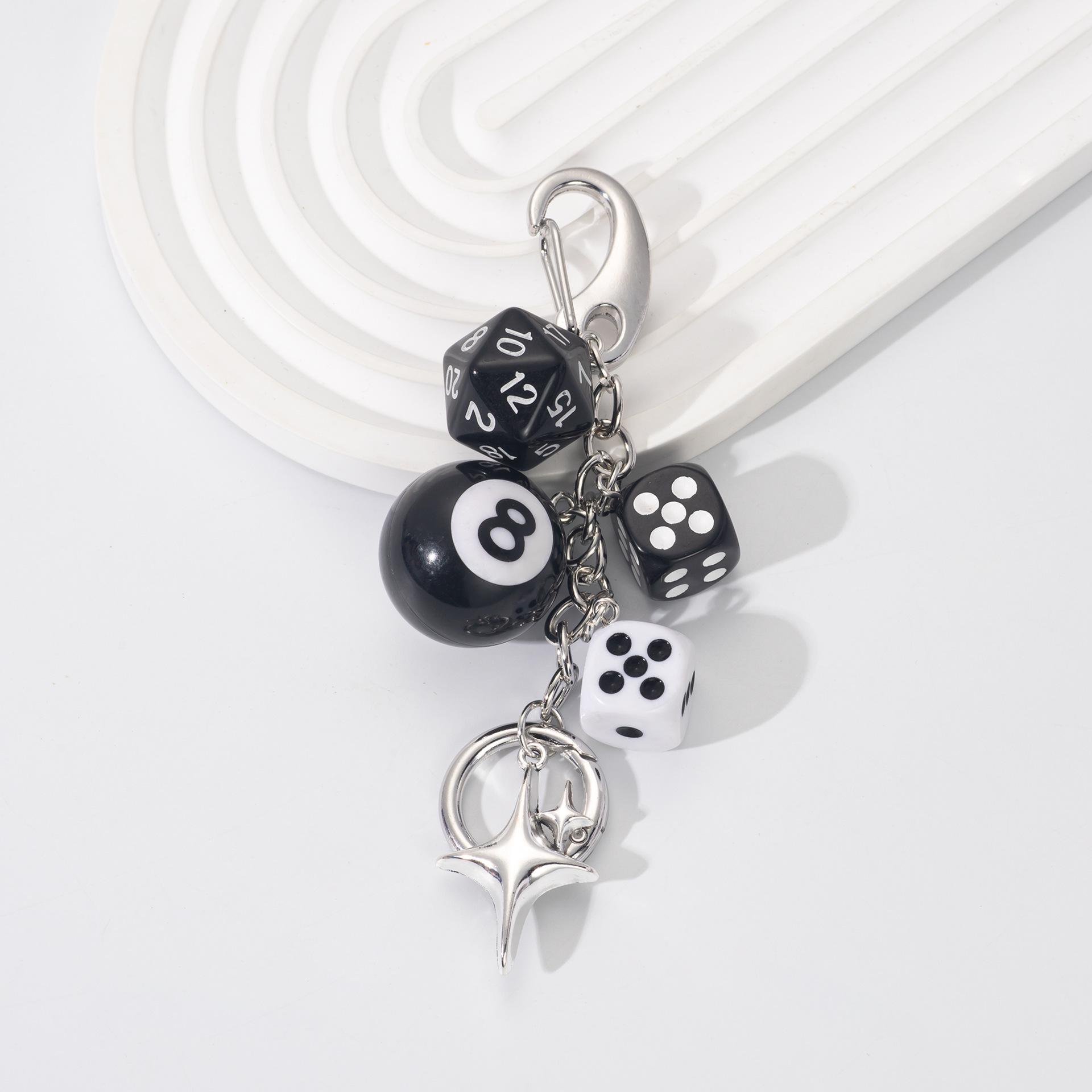 

Кости Нет. 8 Бильярдный брелок Y2K Подвеска Звездный взрыв Подвески для сумки Панк Украшение Аксессуары