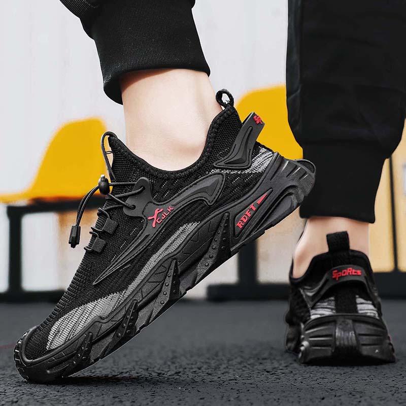 Men's Shoes 2025 Summer New Men's Elastic Band Trendy Casual Shoes Outdoor Comfortable Breathable Mesh Sports Trendy Shoes