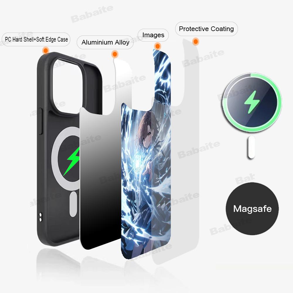 Anime M-Misaka Mikoto Cute Phone Case Magnetic Case For IPhone 16 14 13 12 11 15 Pro Max Plus For Magsafe Wireless Charge Cover