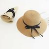 Wide Brim Straw Weave Sun Hat Bow Fisherman Hat Fashion Sunscreen Bucket Hat  Outdoor