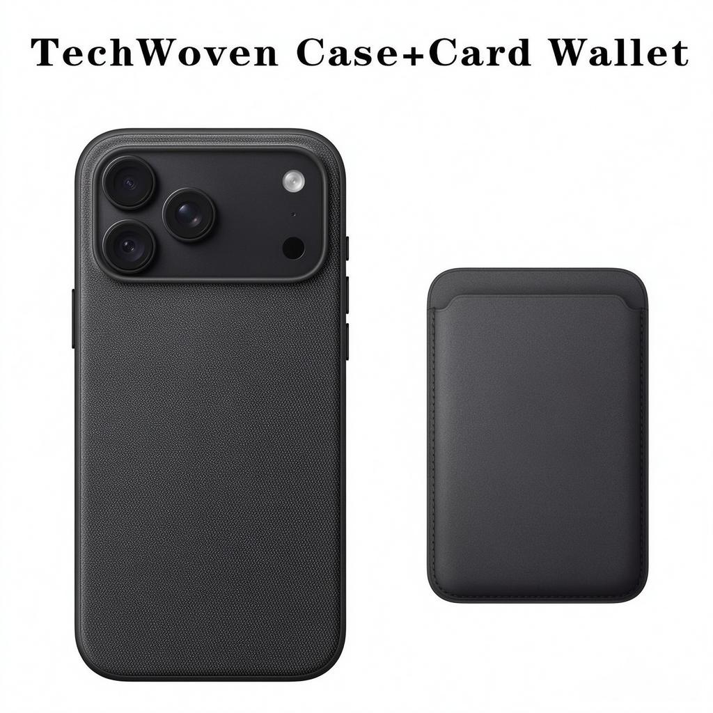 For Magsafe Premium Tech Woven Leather Case For iPhone 18 17 16 15 14 13 12 Pro Max With Magnetic Card Holder Shockproof Cover