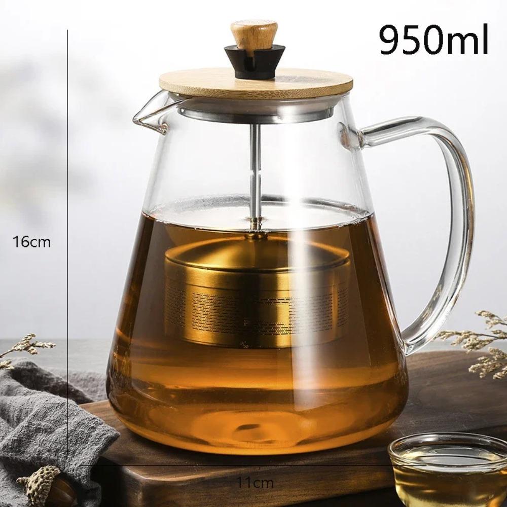 

Заварочный чайник из нержавеющей стали, прозрачный фильтр из боросиликатного стекла, цветочный заварочный чайник, термостойкий нагреваемый контейнер, инструмент для кипячения