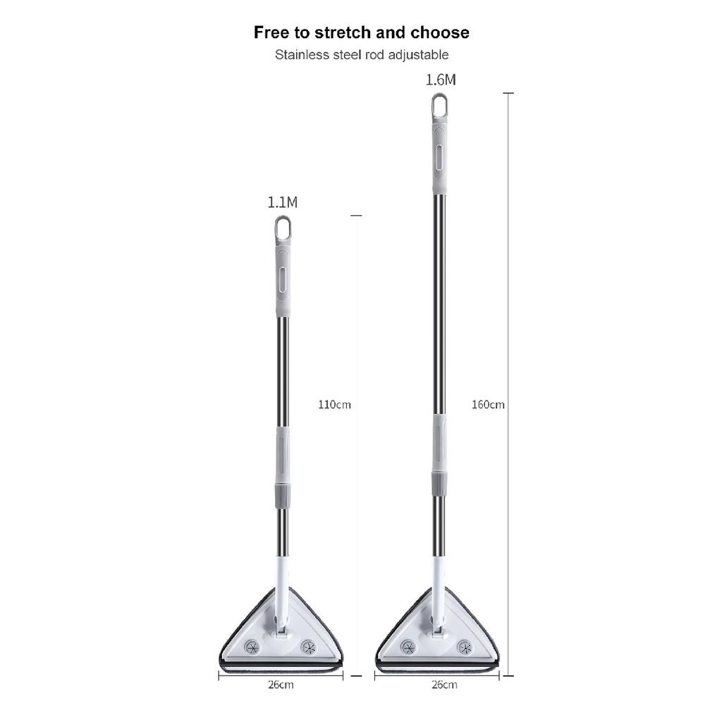 Triangle Glass Wiper Telescopic Rod Windows Cleaning Brush Window Cleaner Professional Household Window Cleaning Tool