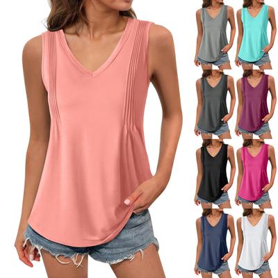 Tanktop für Damen und Mädchen, einfarbig, lässiges Oberteil, Tanktops für Damen, lockere Passform, ärmellose Tops, fließend