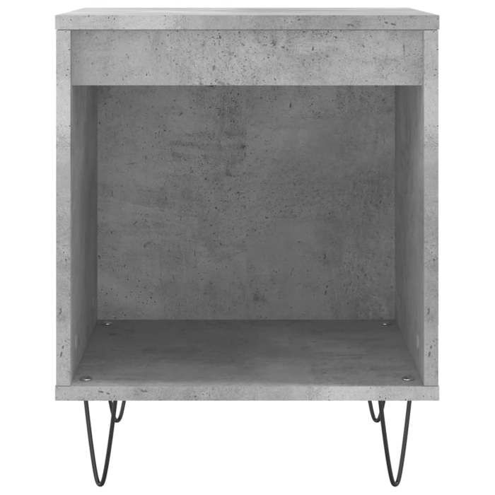 Table de chevet - Maison Exclusive - Gris béton - Bois d'ingénierie - 1 compartiment