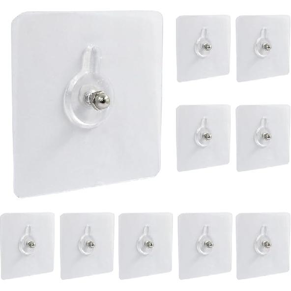 

Hitefu 10 шт. Самоклеящиеся крючки без гвоздей, Прочные настенные крючки для подвешивания, Безвинтовая наклейка для настенного крепления, Водонепроницаемые для подвешивания картин 8mm