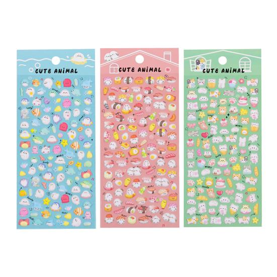 3D Puffy Sticker Niedlicher Hase Katze Tier Aufkleber für Kinder Wasserdichte Schaumstoffaufkleber für Bastelarbeiten Journale und Telefone