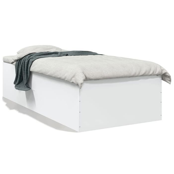 VidaXL Bed Frames White 75x190 Cm Engineered Wood, Bedroom Furniture, Bed Base, Panel Bed, Bed, 3280979
