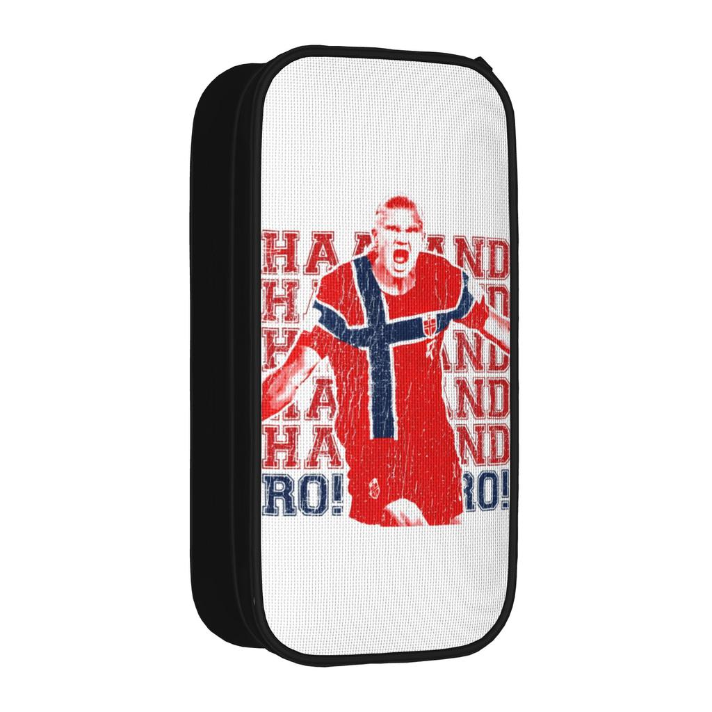 Fun Haaland Norway Football Pencil Cases Pencilcases Pen for Girl Boy Large Storage Bag Office Cosmetic Stationery