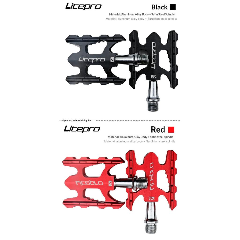 Litepro Lightweight Aluminum Alloy Bike Pedals Du Bearing Non Slip Pedal Pins Compatible With Folding Road Mountain Bikes Cyclin