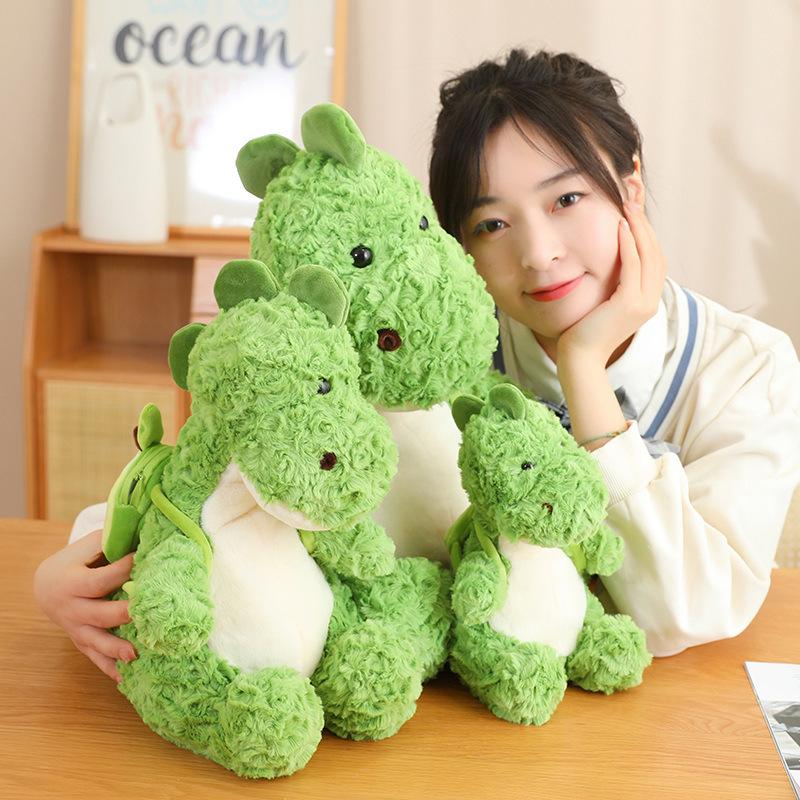 Sitting Flower Brush Dragon Plush Toy Children'S Gift Living Room Green Dinosaur Rag Doll Throw Pillow Doll