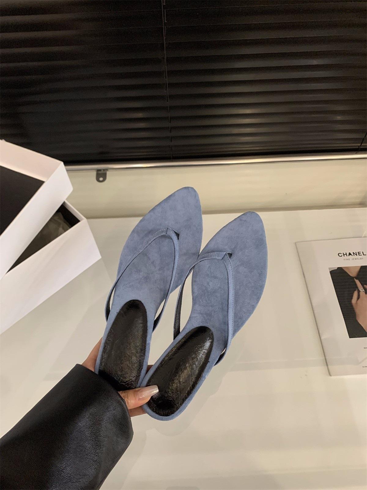 

Туфли-шлепанцы на толстом каблуке, натирающие ногу, женская обувь, носить 2025, новые летние красные сандалии с юбкой 42 синий