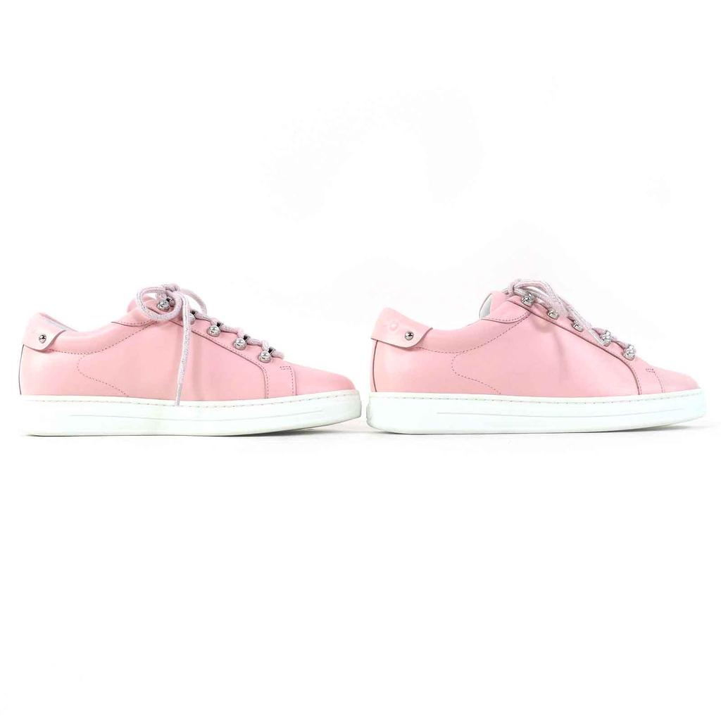 Makellose JIMMY CHOO Niedrige Sneaker ANTIBES/F Antibes Puderrosa Leder Gebraucht