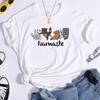 Women Vintage Tshirts Top Fashion Womens Tshirts Happy Dancing Happily Printing Tshirts for Aesthetic Clothes Short Sleeved