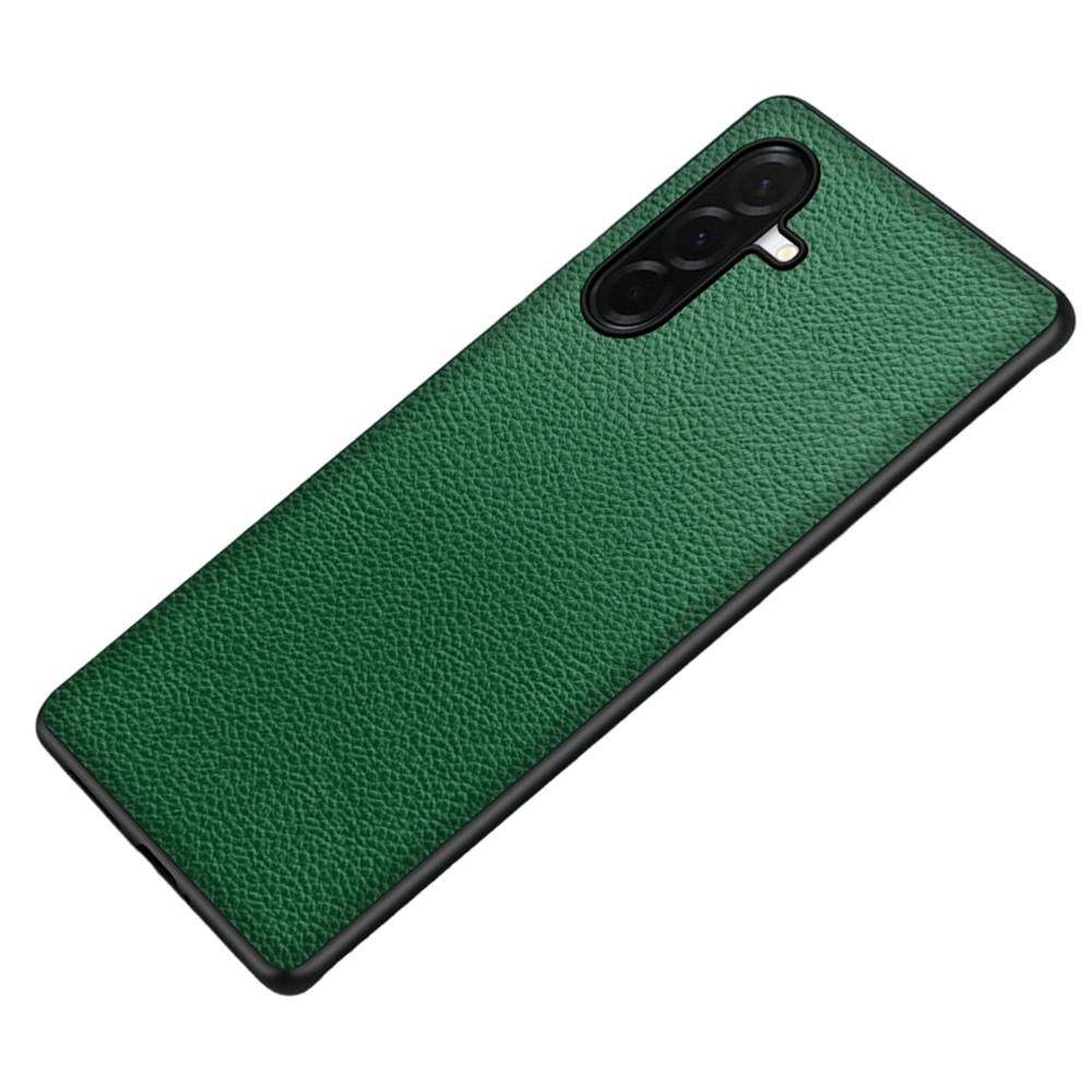 For Samsung Galaxy S24 FE Case Litchi Texture PU Leather Coated PC + TPU Protective Phone Back Cover