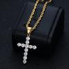 Cross pendant necklace 2026 jewelry fashion trend inlaid zircon men's party jewelry accessories