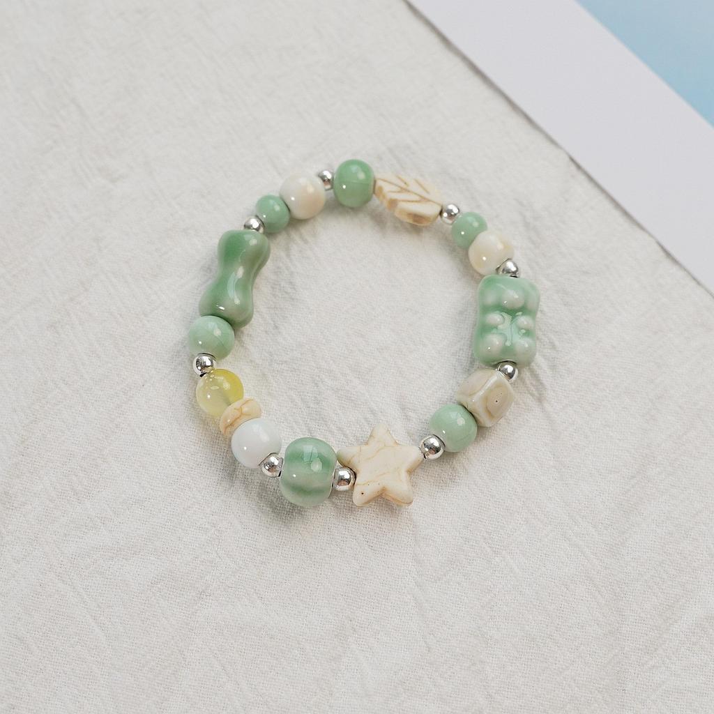 Ceramic beaded bracelet small fresh ancient style national style simple bracelet summer