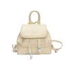 Trendy Korean simple backpack 2025 new drawstring pleated women's bag going out travel small backpack