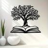 Metal Wall Art Tree of Life Rust Resistant Library Study Gift for Book Lovers Holiday Decor