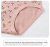 High-Waisted Cotton Printed Seamless Plus Size Antibacterial Briefs for Middle-Aged Women