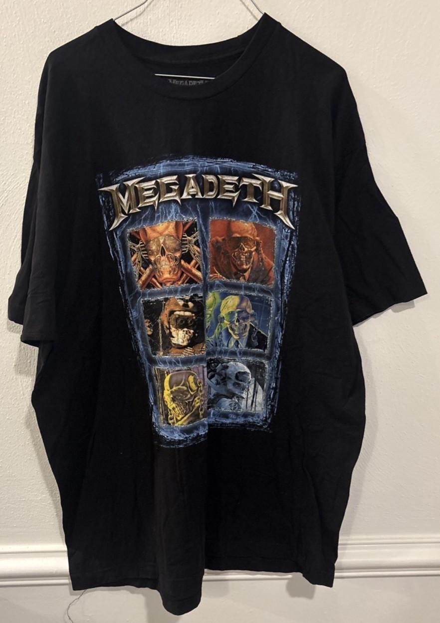 Megadeth Vic Rattlehead Grid T Shirt Mens 2XL Black Metal Band Tee Unisex T-Shirt M