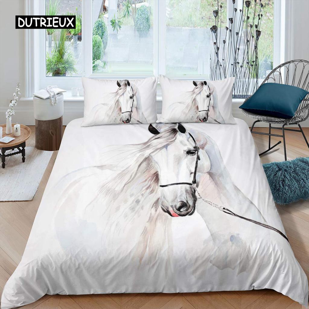 Luxury 3D Bedding Set Europe Queen King Double Duvet Cover Set Bed Linen Comfortable Blanket/Quilt Cover Bed Set Animal  Horse