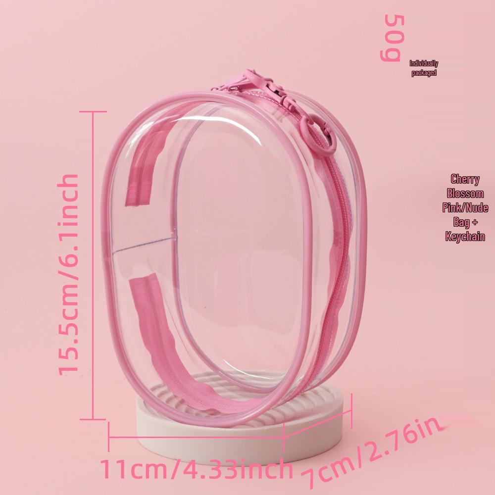 15CM Double Zipper Ita Bag: Durable Transparent Cotton Carrier for Doll Figurines
