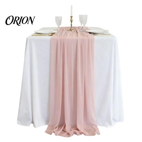 Beautiful Table Centerpiece Runner Sheer Flowing Runner, Chiffon Wedding Elegant Solid Color Protector for Dining Home Bridal Shower Party Decor Heat