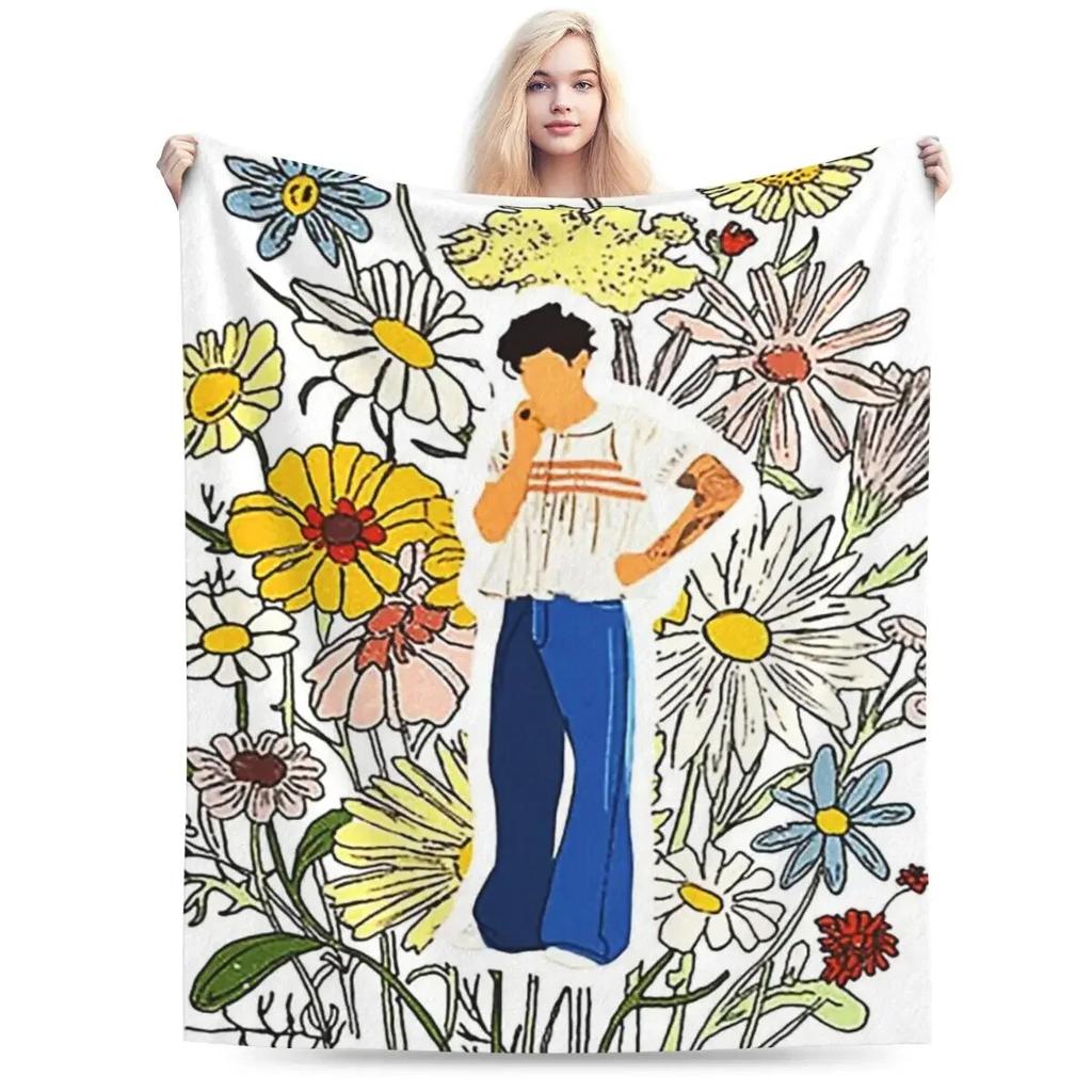 Flower Harry-art Blanket Soft Warm Flannel Throw Blanket Cover for Bed Living Room Picnic Travel Home Couch