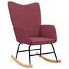 Rocking Chair with Footstool Fabric Burgundy