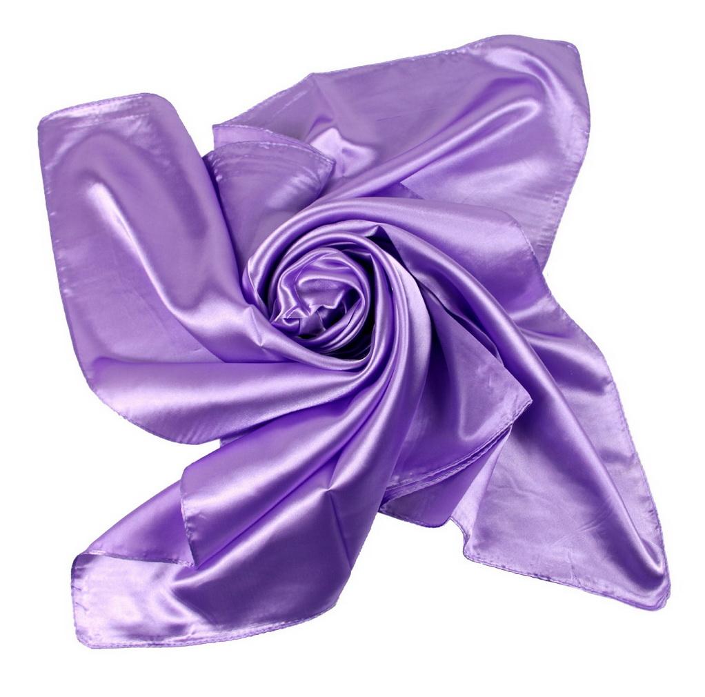 90x90cm Solid Color Satin Silk Scarf 100% Polyester Large Square Neck Scarves for Women
