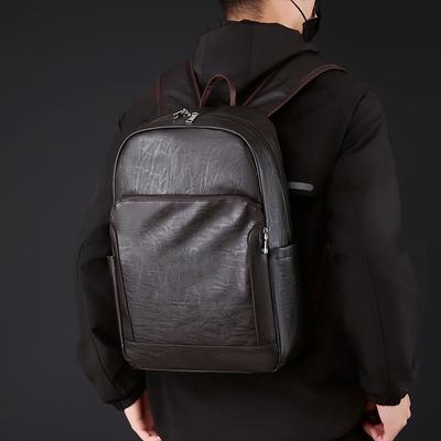 Multi-compartment Men's PU Backpack Business Large Capacity Computer Backpack Multi-functional Travel Backpack