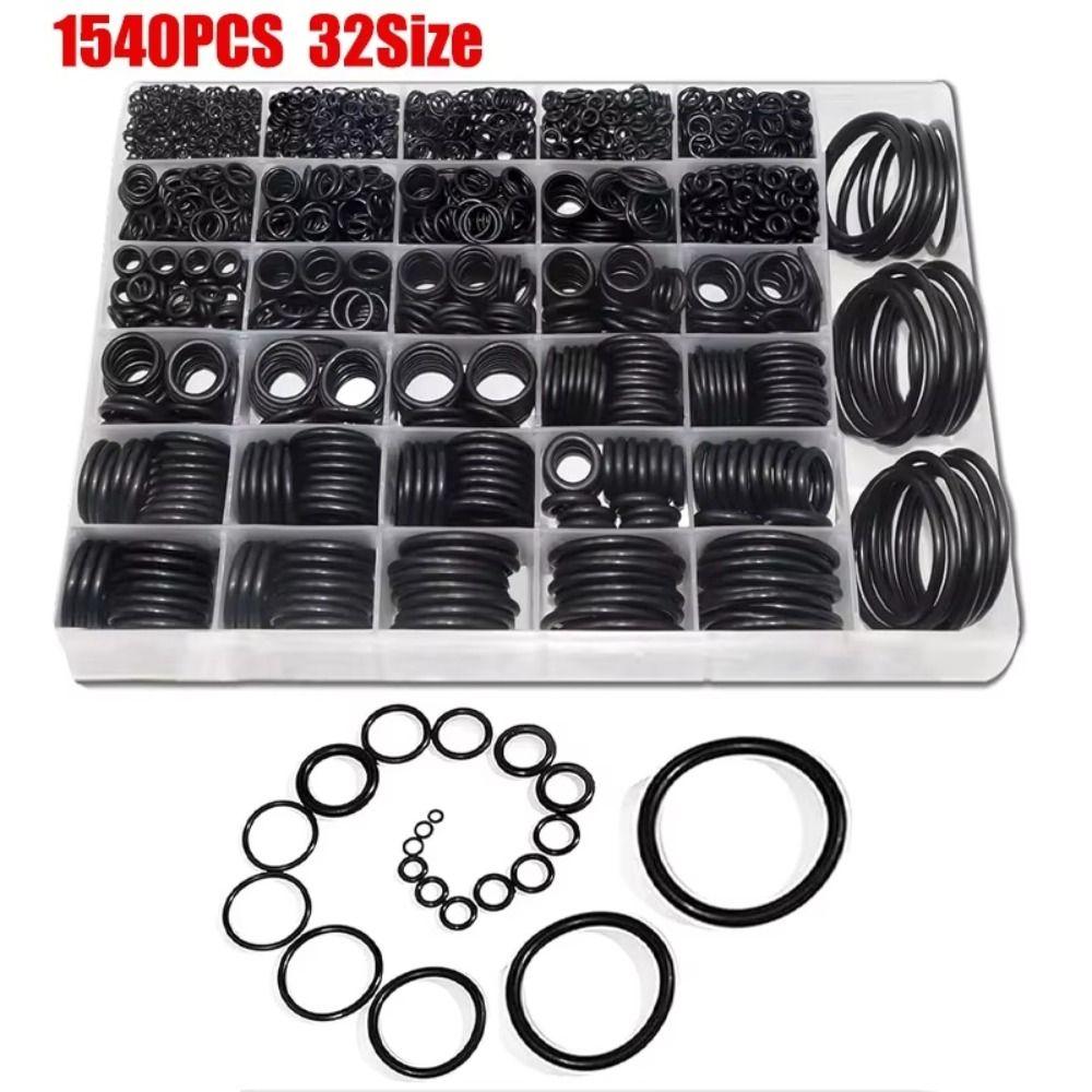 1540Pcs Metric O Rings Oil Resistant Nitrile Rubber O-Rings Assortment Kit High Temperature Resistant Sealing Seals Water Repair