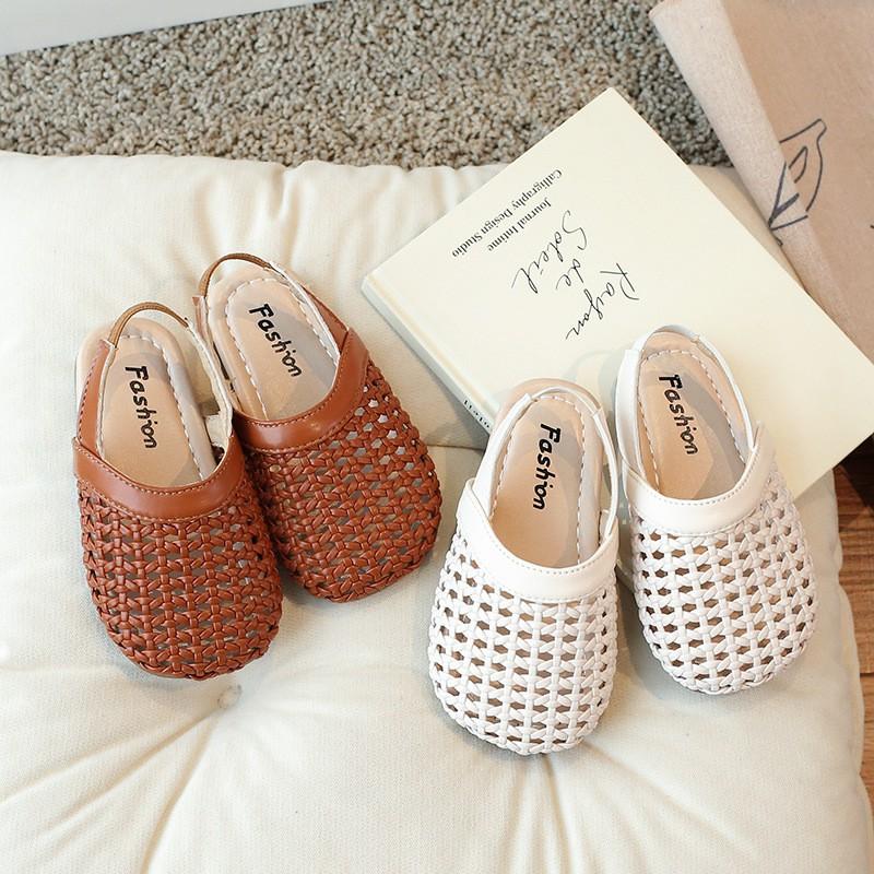 Girls Open-Toe Roman Sandals Soft Sole Slip-On Kids Shoes Beach Outdoor Daily Wear