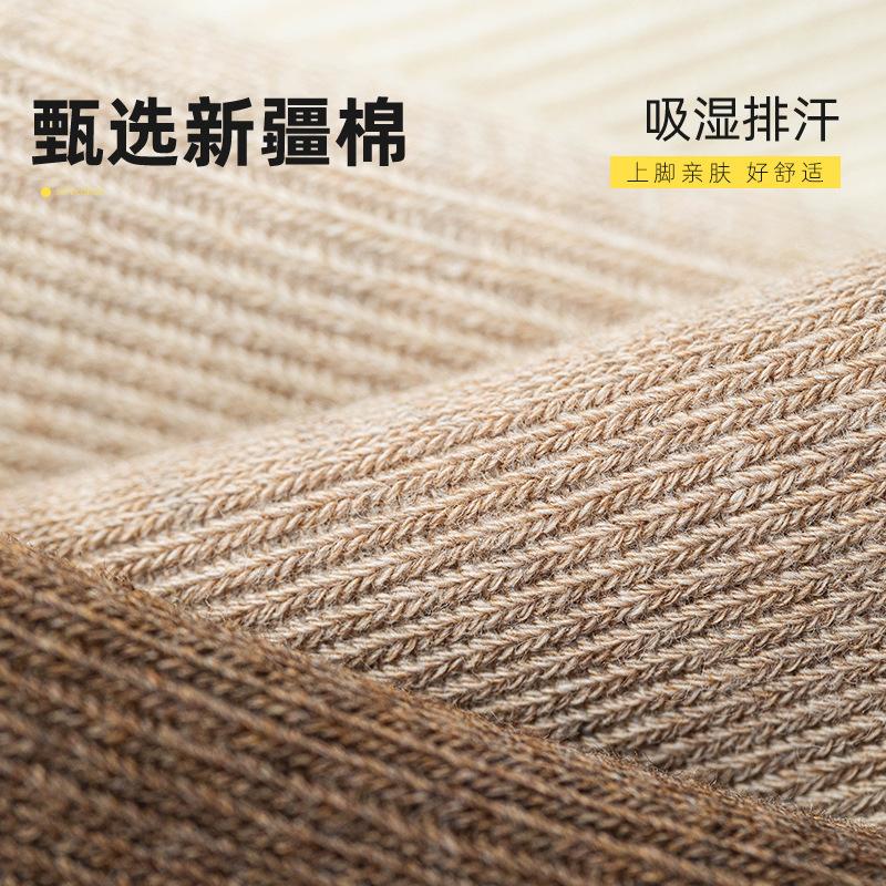 Socks Autumn Sweat-Absorbing Deodorant Korean Medium Tube Socks Stacking Socks Maillard Stockings Anti-Pilling Boneless Cotton Socks