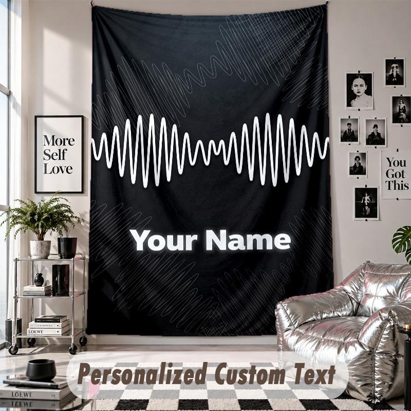 Wall Hanging Tapestry With Custom Name & Text, Arctic Monkeys Decorative Tapestry For Bedroom