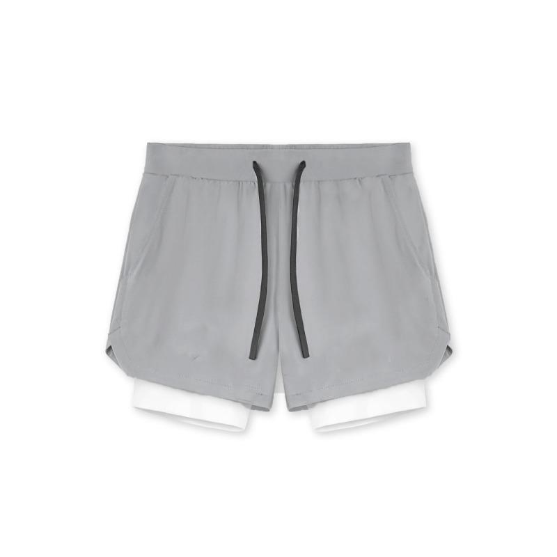 Men's 2-in-1 Running Shorts Breathable Quick Dry Athletic Workout Shorts