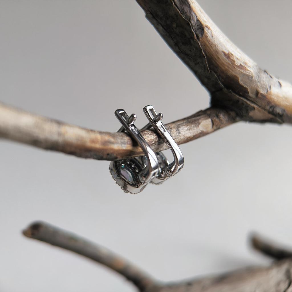 Серебряные серьги с мистик топазом 1.013ct (2203902)
