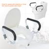 10cm Elevated Raised Toilet Seat With Lid Removable Padded Arms White