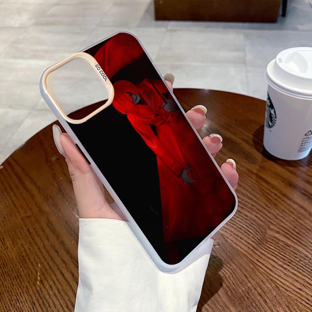 Scarletella homicipher Y2k игра мужчина Чехол для телефона Градиентный IMD Цветной Серебристый Подходящий чехол для iPhone17 16 15 14 13 12 Pro Max iPhone 14 Pro Max
