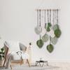 Green Woven Leaf Macrame Handmade Wall Hanging Tapestry  for Bedroom Living