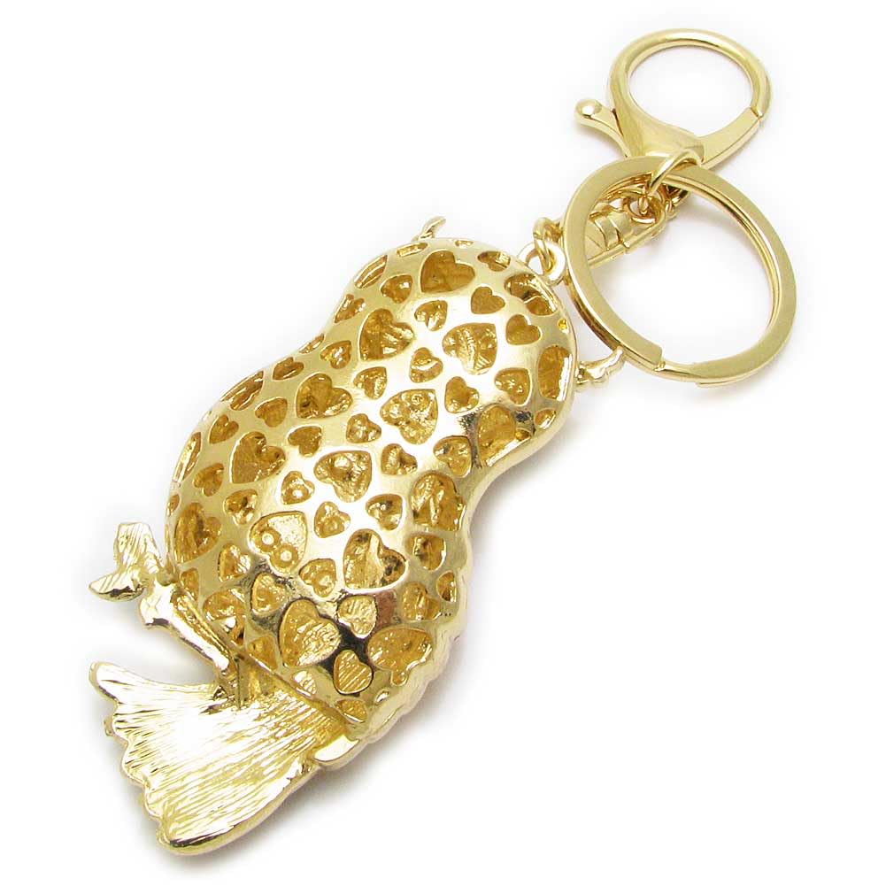 Großer Glücks-Eulen-Schlüsselanhänger, Taschenanhänger für Damen mit Strasssteinen, CHS10133